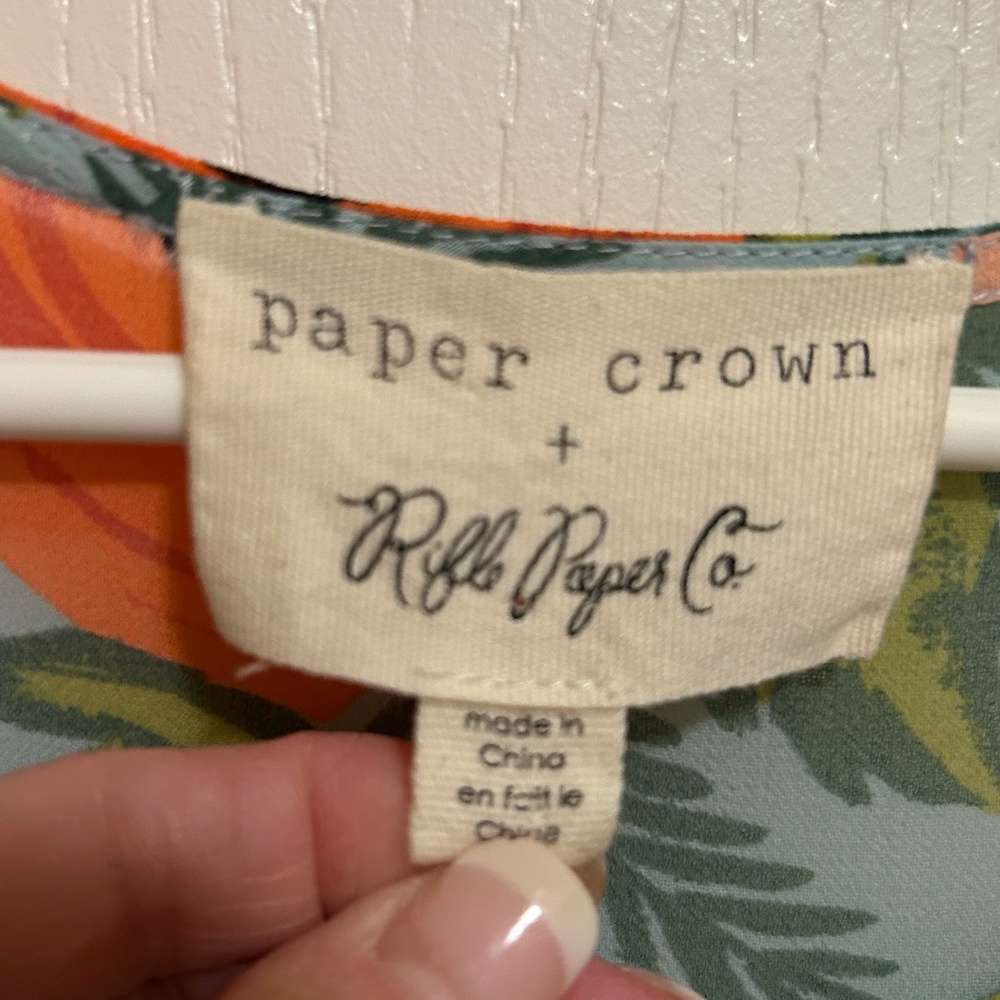 LIKE NEW! Women's Paper Crown Anthropologie Blue Floral Swing Dress - XSP - Picture 11 of 15